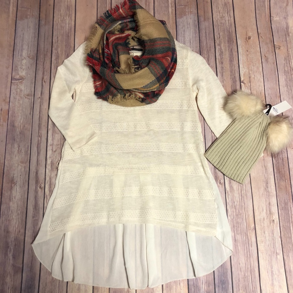 Ivory Shadow Stripe Sweater